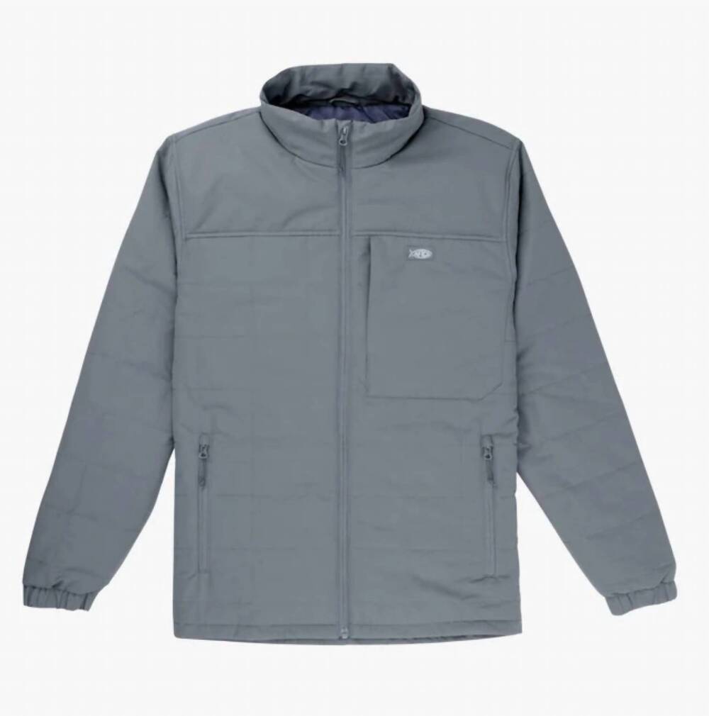 NEW AFTCO men's crosswind puff jacket in charcoal